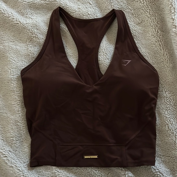 Gymshark Tops - Gymshark Whitney Simmons Collection M rekindle brown crop tank